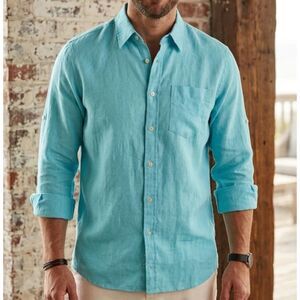 Westport Linen Shirt Mens 3X Button Front Long Sleeve Minimalist Casual Resort